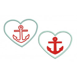 Stickdatei Hello Sailor Herz Anker